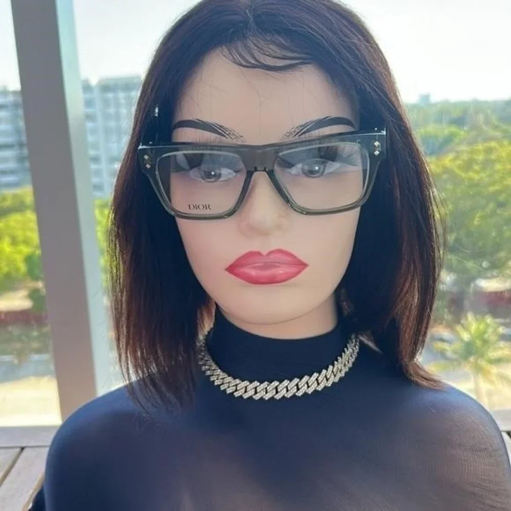 New Dior CD Diamond S6I Optical Glasses transparent Green Fast Ship!